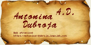 Antonina Dubroja vizit kartica